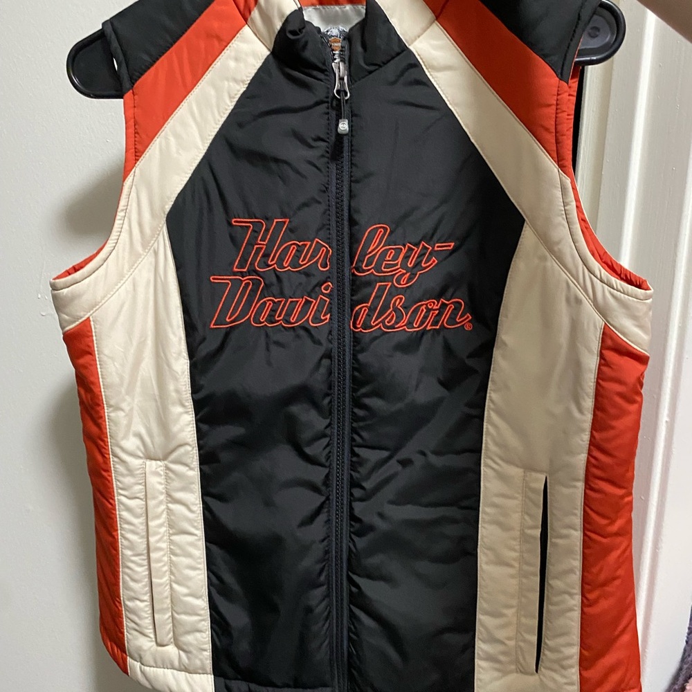 Harley-Davidson Black and Red Puffer Vest